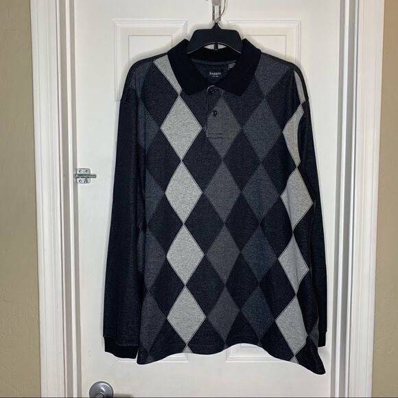 Haggar Mens Collared Argyle Shirt Size XL - Picture 6 of 9